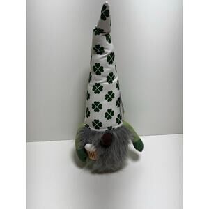 St Patrick’s Day Plush Gnome Shamrock Huntington Home 20” Tall With Beer Mug